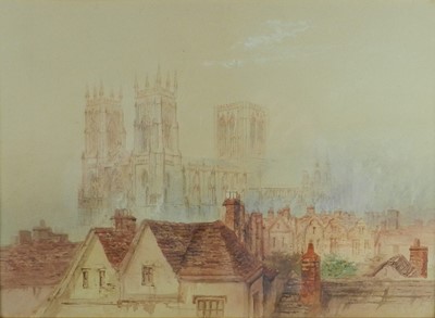 Lot 76 - watercolour of a cathedral