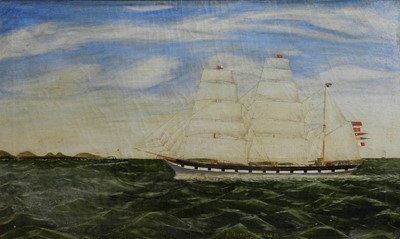 Lot 84 - British school, late 19th century., oil of a clipper