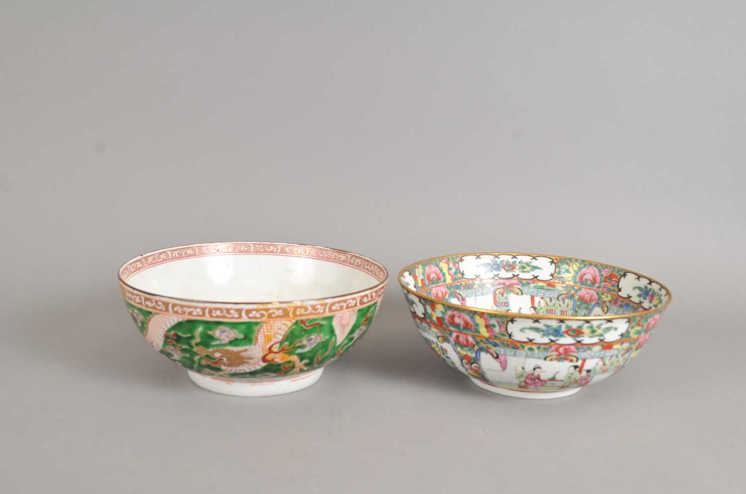 Lot 234 - A Chinese footed porcelain bowl and a Cantonese bowl