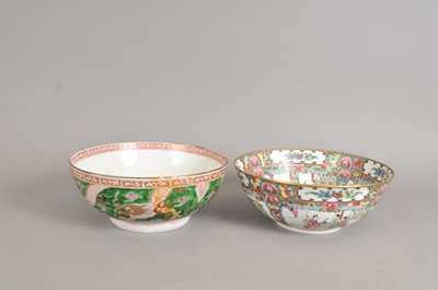 Lot 234 - A Chinese footed porcelain bowl and a Cantonese bowl