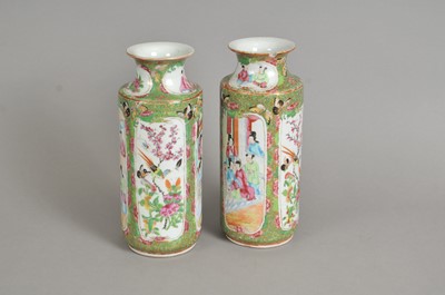 Lot 236 - A pair of Chinese Cantonese famille rose vases