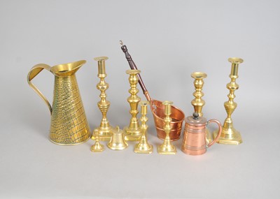 Lot 328 - A mixed collection of antique copper and brass wares.