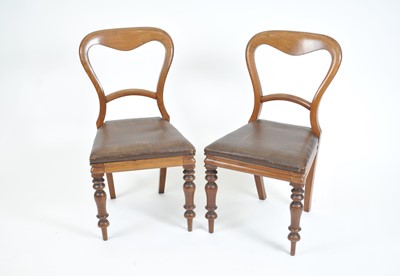 Lot 402 - A set of six mahogany balloon back dining chairs