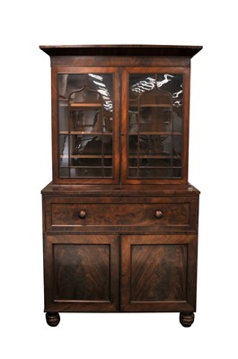 Lot 406 - A 19th century mahogany secretaire bookcase