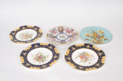 Lot 264 - Five assorted Coalport plates, 19th century