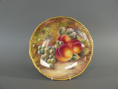 Lot 357 - A Royal Worcester fruit-decorated cabinet plate