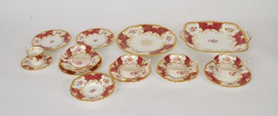 Lot 271 - Coalport 'Red Batwing' tea service