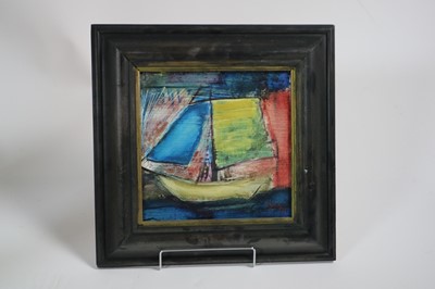 Lot 123 - Paul Martinez-Frias (Welsh School Contemporary, b.1929), Yacht with Yellow Sails