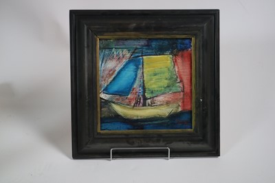 Lot 123 - Paul Martinez-Frias (Welsh School Contemporary, b.1929), Yacht with Yellow Sails