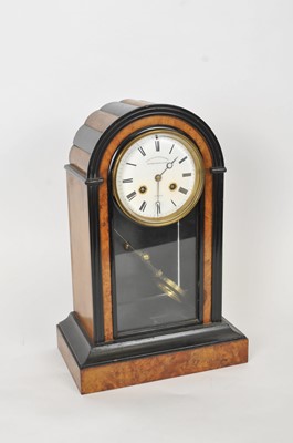 Lot 491 - A 19th century Biedermeier cased mantle clock and a German steeple clock (2)