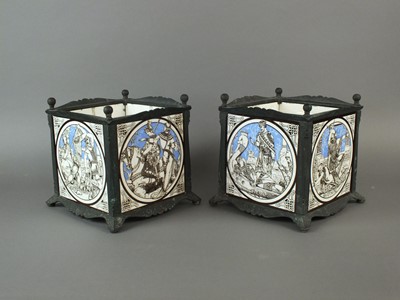 Lot 337 - A pair of Minton tile planters