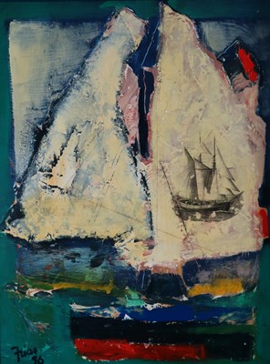 Lot 164 - Paul Martinez-Frias (Welsh School Contemporary, b.1929), Abstract Yacht