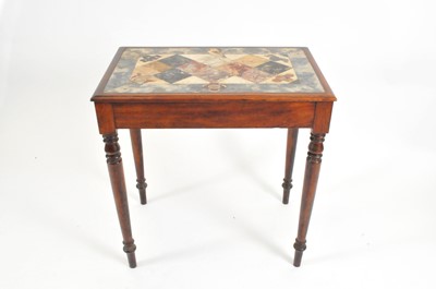 Lot 472 - A 19th century mahogany hall table with a Pietra Dura style top