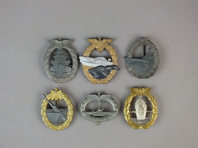 Lot 365 - Six German Third Reich Kriegsmarine badges