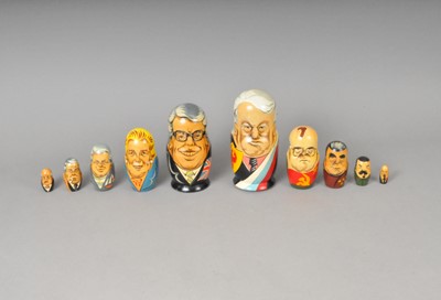 Lot 387 - Two sets of 20th century Russian dolls