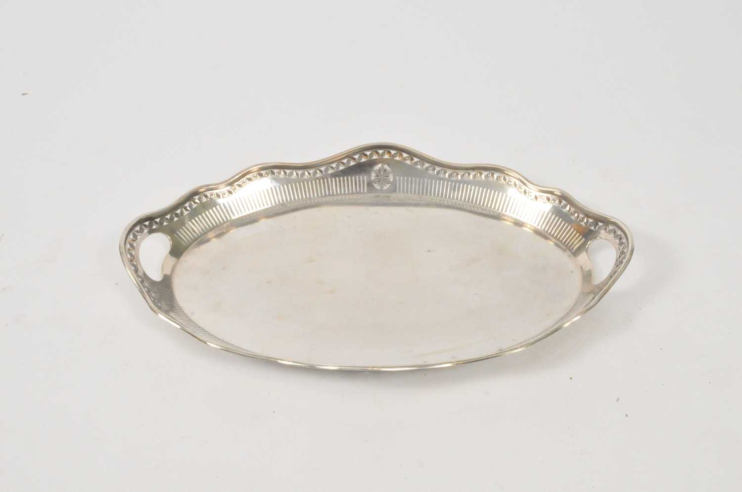 Lot 42 - A two handled oval silver tray