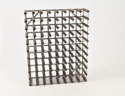 Lot 539 - A galvanised and stained pine wine rack