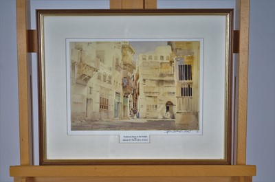 Lot 373 - Spencer W Tart (British Contemporary) Watercolour and Prints of Old Jeddah, Saudi Arabia