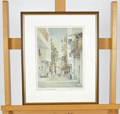 Lot 373 - Spencer W Tart (British Contemporary) Watercolour and Prints of Old Jeddah, Saudi Arabia