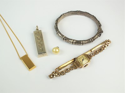 Lot 70 - A lady's 9ct gold Rone bracelet wristwatch