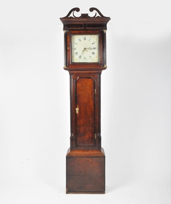 Lot 490 - A 19th century oak cased longcase clock