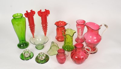 Lot 296 - Collection of coloured glassware