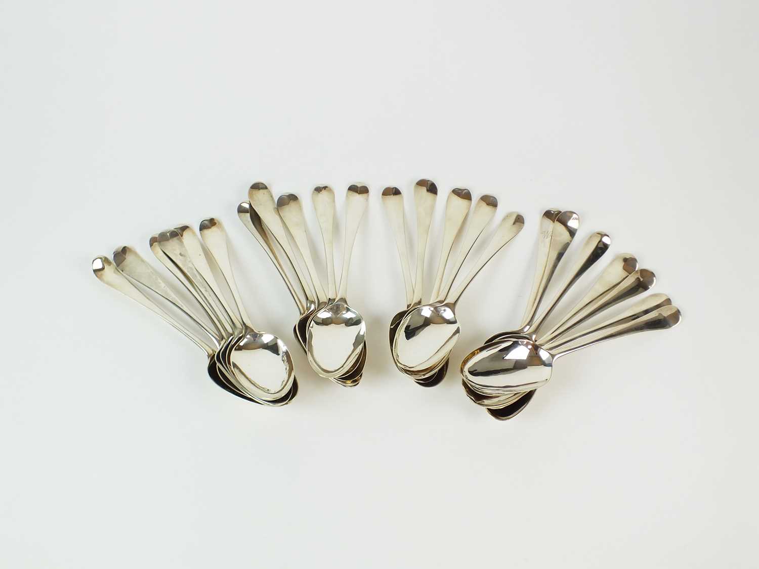 Lot 79 - A collection of mid-18th century Hanoverian pattern silver tablespoons