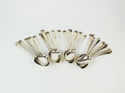 Lot 79 - A collection of mid-18th century Hanoverian pattern silver tablespoons