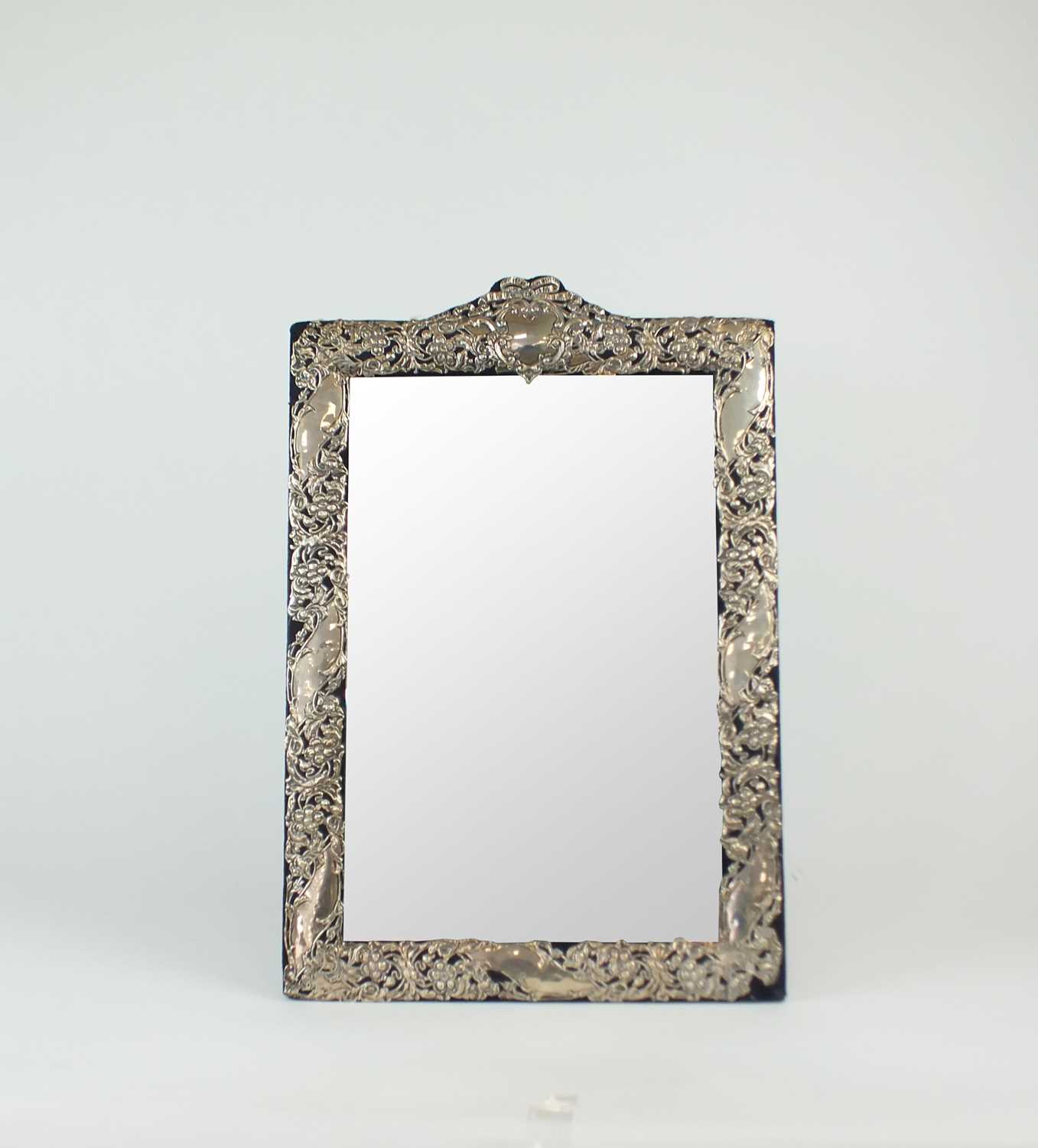 Lot 82 - A large Art Nouveau silver mounted easel back mirror