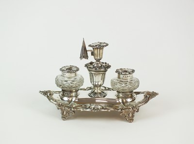 Lot 85 - A Victorian silver ink stand