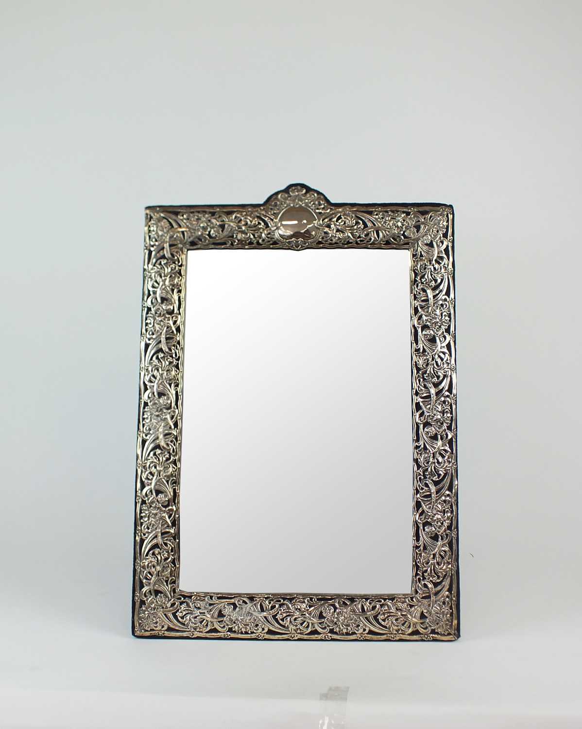 Lot 86 - A large Art Nouveau silver mounted easel back mirror