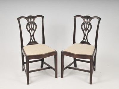 Lot 518 - Four 19th century mahogany dining chairs