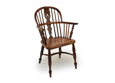 Lot 345 - A 19th century elm and ash Windsor armchair