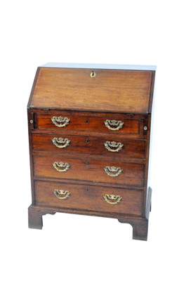 Lot 468 - A late 18th / early 19th century mahogany bureau of diminutive proportions