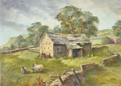 Lot 376 - Doris Jones (British 20th Century, Northern School) Four Landscapes of Cottages and Farm Buildings