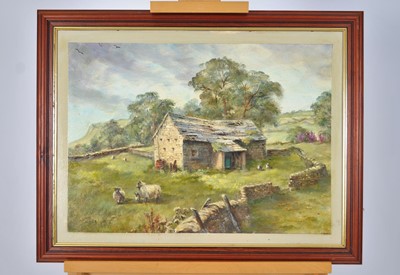 Lot 376 - Doris Jones (British 20th Century, Northern School) Four Landscapes of Cottages and Farm Buildings