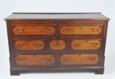 Lot 464 - An 18th century oak and mahogany crossbanded...