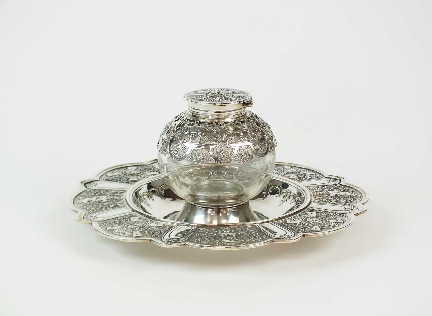 Lot 106 - A Victorian silver inkstand