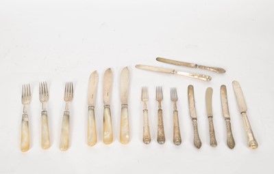 Lot 25 - A part set of silver fish knives and forks