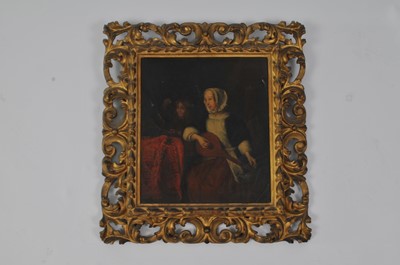 Lot 381 - After Gabriel Metzu (Dutch 1629-1667), Lady Playing Music