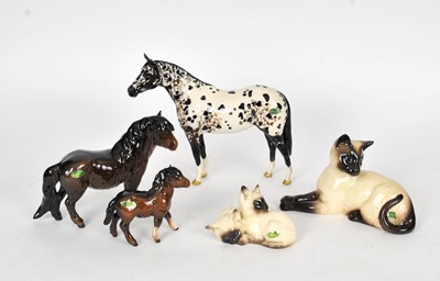 Lot 304 - Beswick 'Appaloosa' Horse, Shetland Pony and Shetland Foal