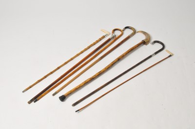 Lot 398 - A mixed selection of 19th century and later walking canes