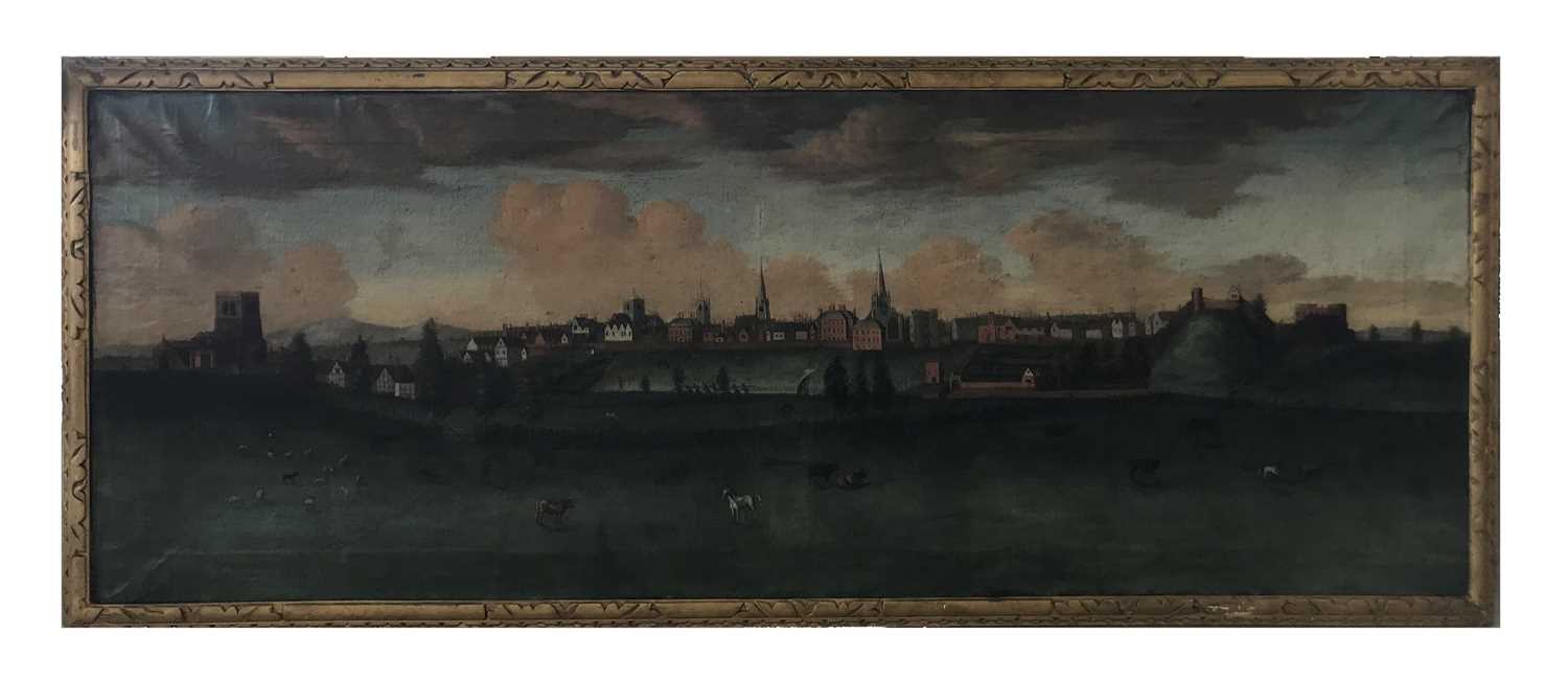 95 - Attributed to John Bowen (died 1773), North East prospect of Shrewsbury,