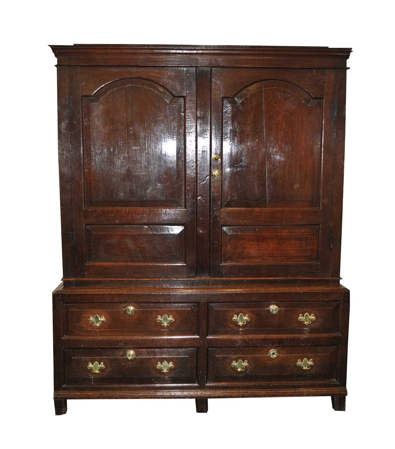 Lot 464 - An early 18th century oak livery cupboard, the...