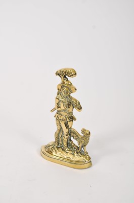 Lot 353 - A 19th century brass doorstop, in the form of...