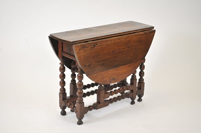 Lot 168 - A 17th century and later oak gateleg table...