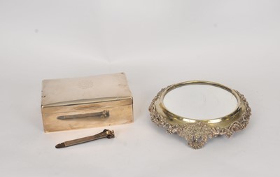 Lot 107 - A silver mounted cigar box