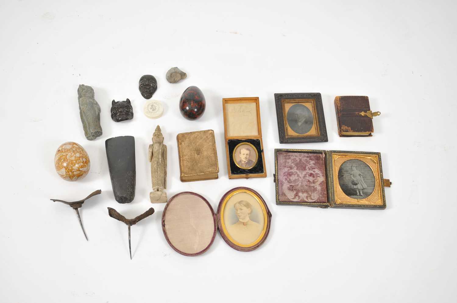 Lot 3 - A collection of curios, including two 19th...