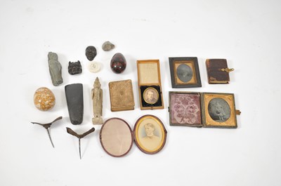 Lot 3 - A collection of curios, including two 19th...