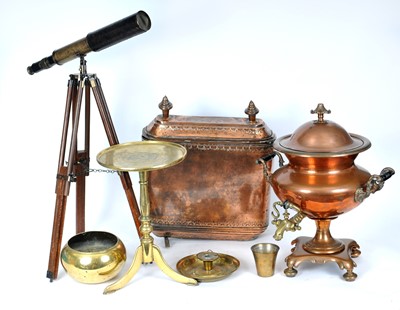 Lot 418 - An interesting mixed collection of antique copper and brass wares